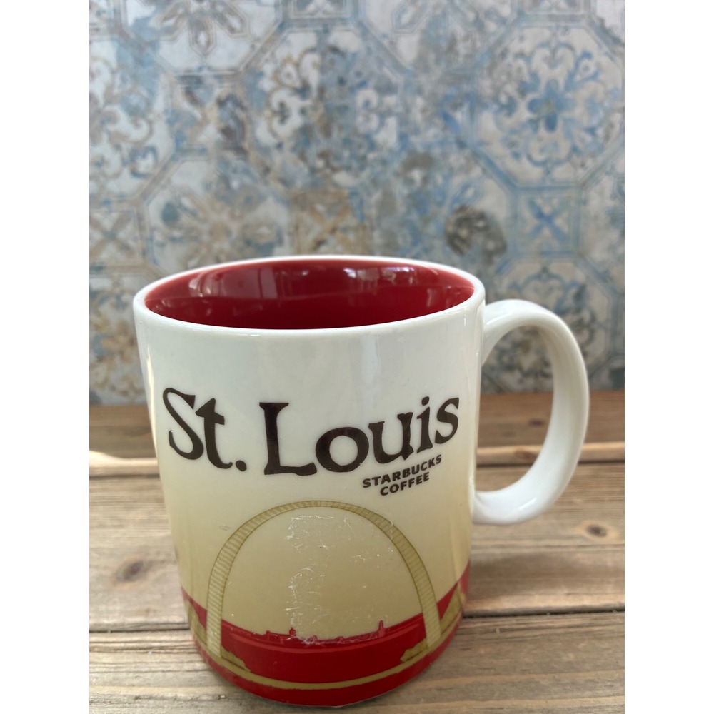 Starbucks St Louis Collector Series City Mug 2008 Gateway Arch Red Tan 16oz